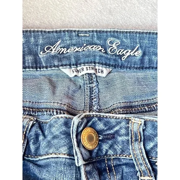 American Eagle Outfitters Womens Super Stretch Skinny Jeans Size 10 Denim - Picture 4 of 5